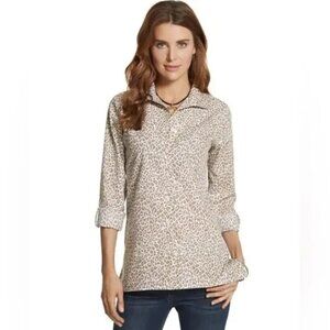 Chico's Cayla No-Iron Leopard Print Shirt